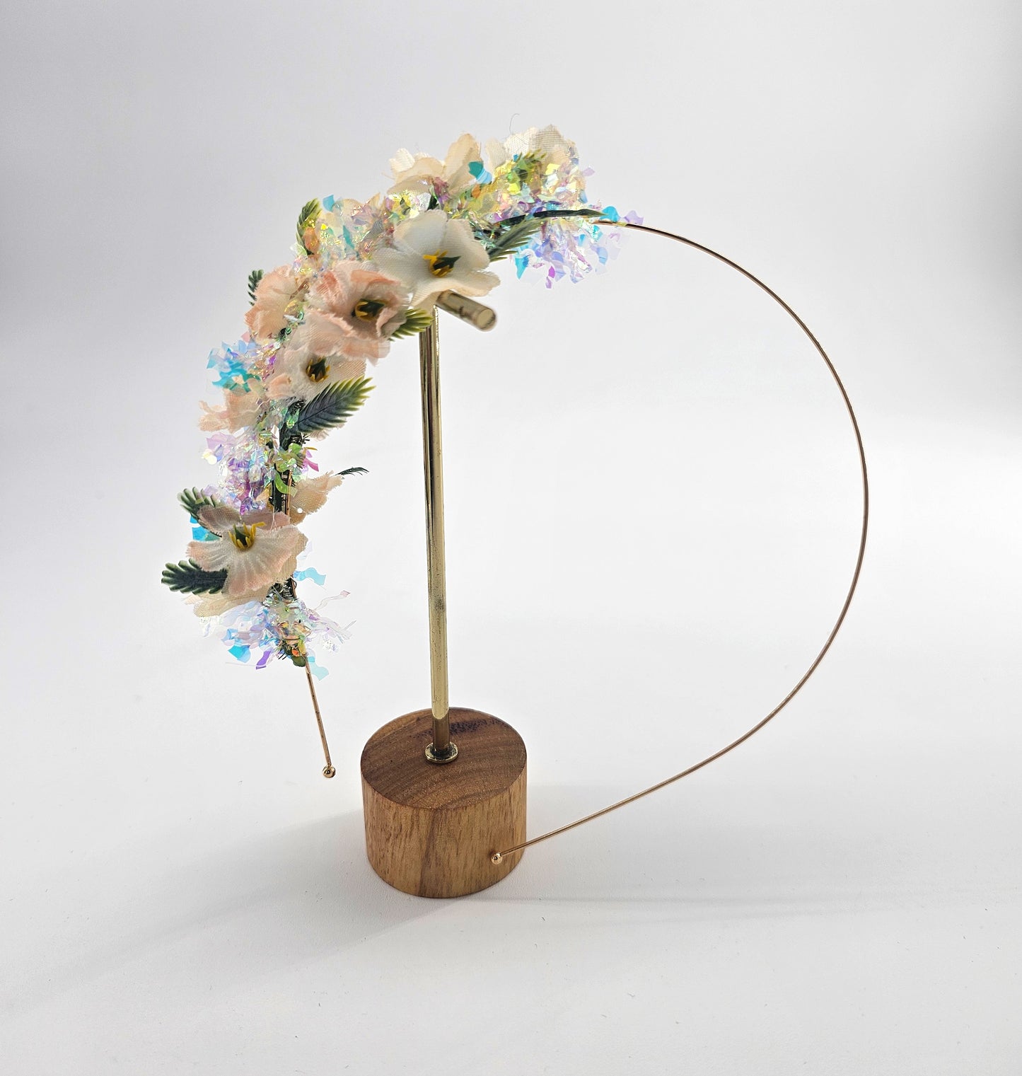 Floral Peach and white Headpiece