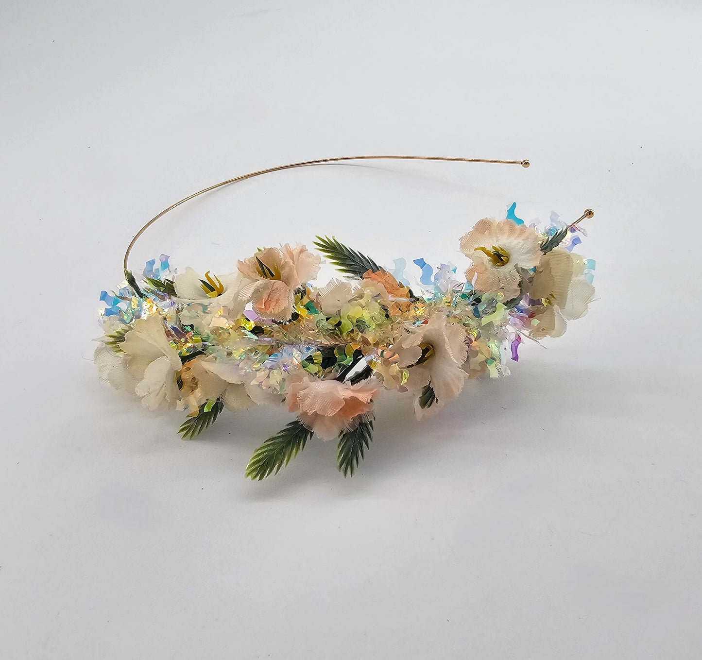Floral Peach and white Headpiece