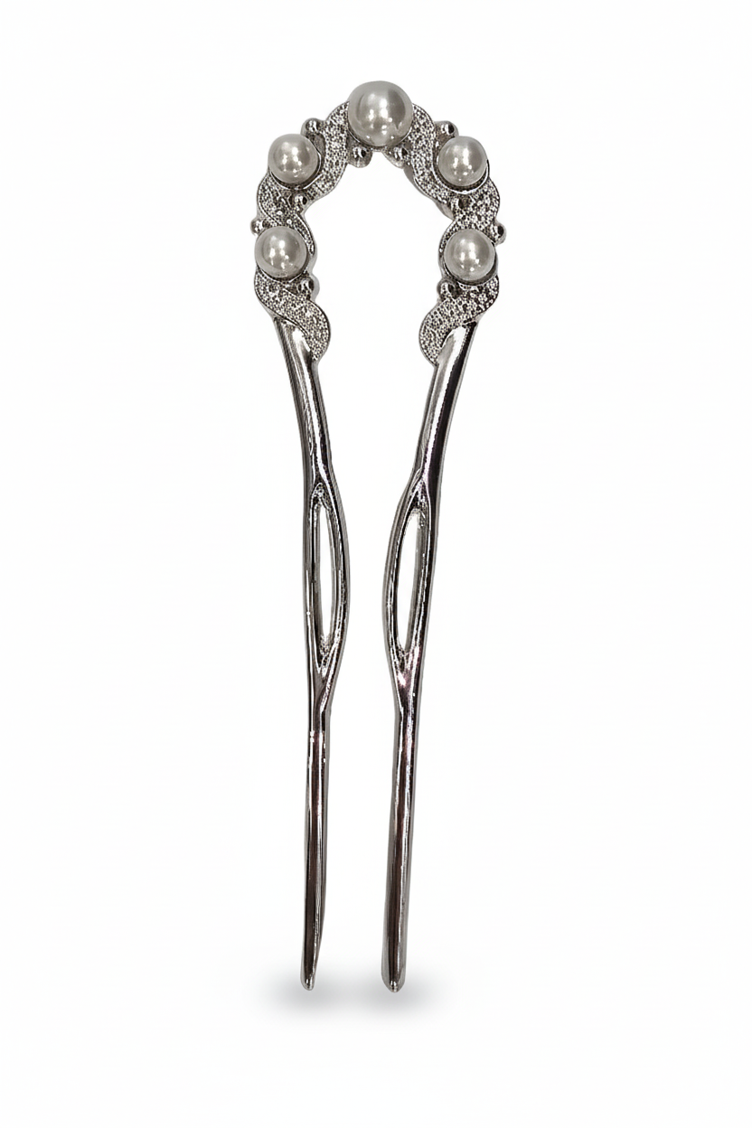 Elegant Pearl U-Shape French Hairpin – Hair Fork for Women
