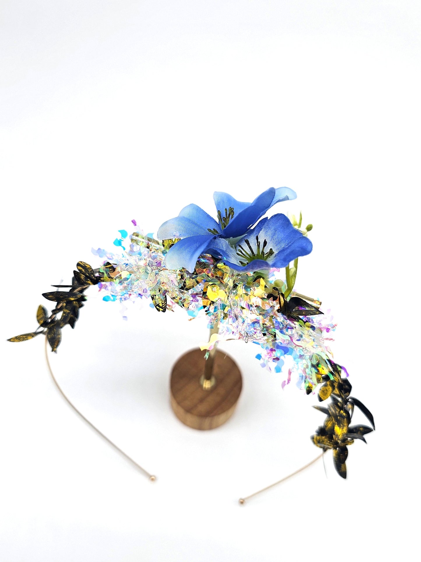 Blue Floral Hair Duo Set – Handmade Headband & Alice Band Bundle for Full Look