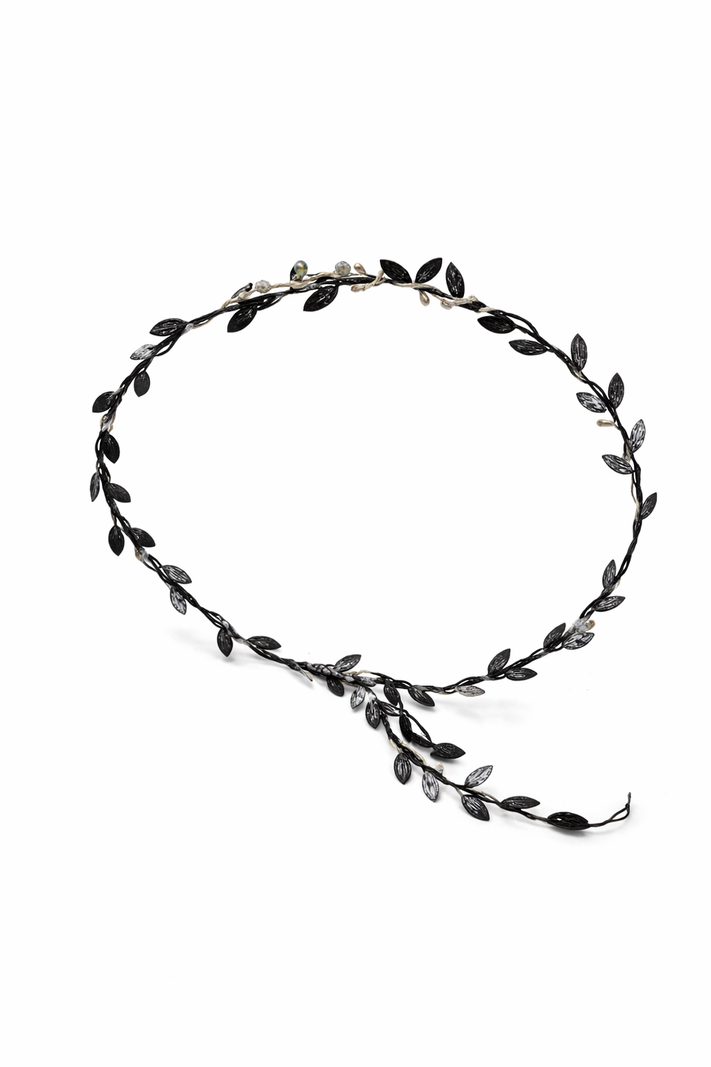 Dark_Grey_Leave_with_Clear_crytals headbands