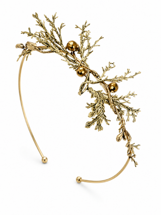 Ethereal goddess gold leaf Alice band handmade in the UK with delicate foliage and gold decorative accents
