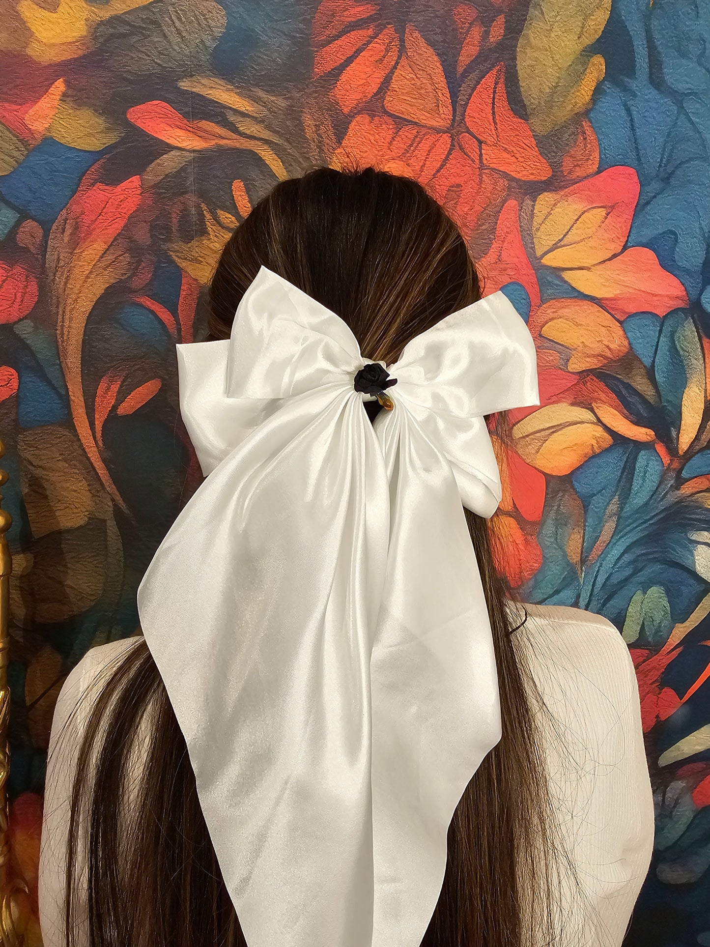Satin Bow White
