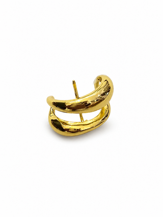 Waterproof gold stainless steel ponytail accessory with curved design