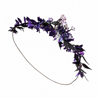 Deep purple floral halo headband